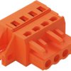 Socket header, 4 pole, pitch 5.08 mm, angled, orange, 231-304/031-000