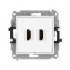 Icon Mechanizm Gniazda Podwójnego Hdmi 2.0, Bez Pola Opisowego Biały Ihdmibo-4