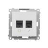 SIMON 55 Gniazdo teleinformatyczne RJ45 kat. 5e + telefoniczne RJ12 jasnoszary mat T5F.01/114 KONTAKT SIMON