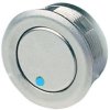 Vandal-proof pushbutton, 1 pole, silver, illuminated  (blue), 0.125 A/48 V, mounting Ø 19 mm, IP67, 1241.2859