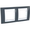 UNICA PLUS Ramka 2 podwójna pozioma czerń mineralna MGU6.004.877 SCHNEIDER ELECTRIC