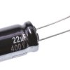Kondensator 22μF 400V dc Radialny, Otwór przelotowy Panasonic roztaw: 5mm 12.5 (Dia.) x 25mm