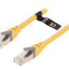 Ibhyj Patch Cord S/Ftp 6A Ofc Pvc Żółty 5M Rj45 Wtyk,Z Obu Stron