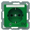 Gniazdo SCHUKO z lamką kontrolną polem opisowym i nadrukiem zielony połysk S.1/B.3/B.7 Glas 41108913