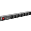 Listwa Zasilająca Rack Pdu 1U 16A 7Xschuko 2M Czarna Pdu-07F-0200-Bk