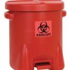 Pojemnik na odpady o zagrożeniu biologicznym 53L, kolor: Czerwony, materiał: Polietylen o wysokiej gęstości, Eagle
