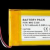 Navigation device battery, Mitac Mio, Li-Pol, 1100 mAh