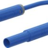 Safety measuring lead with (4 mm lamella plug, straight) to (4 mm lamella plug, straight), 0.5 m, blue, PVC, 2.5 mm², CAT IV, 66