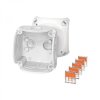 Puszka odgałęźna 84x84x55 mm z dławnicami membranowymi 5 zacisków COMPACT wago szara IP 66 DK 0102 WZ 62000451