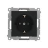 Simon 55 Gniazdo Schuko z przesłonami (moduł) 16 A, 250 V~, szybkozłącza Czarny mat TGSZ1CZ.01/149