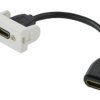 Gniazdo HDMI 1.4 z przewodem 20cm moduł 1M 22,5x45 biały Mediabox