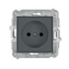 Mini Gniazdo Pojedyncze B/U Z Przesłonami Grafitowy Mat 28Mgp-1P
