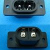 IEC C8 250V AC Male Mains Power Socket - Screwed for Housing
