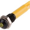 Lampka kontrolna do montażu panelowego 12V dc, Żółta 6mm LED Czarny Końcówka lutownicza RS PRO