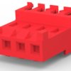 Socket header, 4 pole, pitch 3.96 mm, straight, red, 3-644467-4