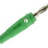 Wtyk bananowy na przewód 4mm; niklowany 60V / 24A zielony