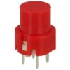 Mikroprzycisk; 12mm; 14,3mm; KS01B-R; 12,8mm; przewlekany (THT); 4 piny; czerwony; okrągły; OFF-(ON); bez podświetlenia; 10mA; 3