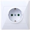 AKCENT Gniazdo pojedyncze z/u Schuko z przesłonami białe GP-1ASP/00