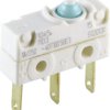 Subminiature snap-action switch, On-On, plug-in connection, pin plunger, 2.8 N, 10 (3) A/250 VAC, IP40, 1046.1103