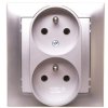 IMPRESJA Gniazdo podwójne z/u z niezamiennością faz srebrne GP-2YC/18