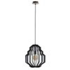 Lampa Wisząca Nowoczesna Drewno 1Xe27 Rufo Black