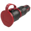 PCE 25711-sr TopTaurus2 Safety Mains Socket 250V Black/Red IP54