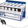 Heat shrink tubing service station, with scissors and 6 HST packs, blue, 365-30105