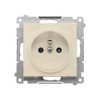 Simon 55 Gniazdo wtyczkowe pojedyncze z uziemieniem i przesłonami (moduł) 16 A 250 V, szybkozłącza Szampański mat TGZ1CZ.01/144
