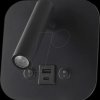 240036 LED bedside lamp, 8 W, 3000 K, 830 lm, IP20, USB, black, CREE ch