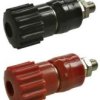 BAN-G-LSS5-BR Gniazdo bananowe, laboratoryjne duże- czerwone+czarne kpl. długość: 39mm, 20A, zacisk M5