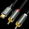 CUA0141 USB audio cable, Type-C to 2x RCA, stereo, 1.5 m
