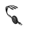 Kabel USB/iphone+microUSB+USB-C Rozwijany do 1,2m CAMLT-JH01