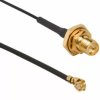 Coaxial cable, RP-SMA jack (straight) to AMC plug (angled), 50 Ω, 1.37 mm micro cable, grommet black, 300 mm, 336306-14-0300