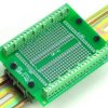 DIP-40 Component to Screw Terminal Adapter PCB, w/Simple DIN Rail Mount Bracket.