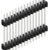 Pin header, 15 pole, pitch 1.27 mm, straight, black, SLVW611715Z