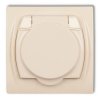 LOGO Gniazdo bryzgoszczelne z/u (klapka beľowa) beżowy 1LGPB-1zp
