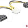 83020 2x Power Cable, 15-Pin SATA Plug > 8-Pin EPS Plug, 15 cm
