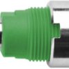 4 mm socket, flat plug connection, mounting Ø 12.2 mm, CAT III, green, SEB 6452 NI / GN