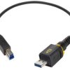 USB 3.0 connection cable, PushPull (V4) type A to USB plug type B, 2 m, black, 09454452943