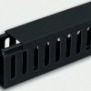 Koryto kablowe szerokość 25 mm głębokość 30mm typ Koryto panelowe z otworami RS PRO PVC Zamknięty Czarny