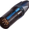 XLR plug, 6 pole, gold-plated, 1.0 mm², AWG 18, zinc die casting, NC6MXX-B