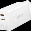 PA0367 USB charger, 65 W, 2x USB-C, PD 3.0, QC 4.0, GaN, white