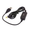 Kabel zasilający z przetwornicą z 5 V (USB) na 12 V (gniazdo DC 2,1 mm)