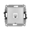 ICON Mechanizm gniazda komputerowego pojedynczego 1xRJ45, kat. 6, 8-stykowy, bez pola opisowego srebrny metalik 7IGKBO-3