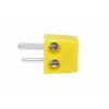 Wtyk głośnikowy kątowy skręcany żółty / Lx0046