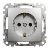 Gniazdo schuko, szczotkowane aluminium, efekt metalu, Sedna Design i Elements SDD170025
