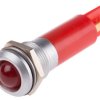 Lampka kontrolna do montażu panelowego 230V ac, czerwona 12mm LED Chrom RS PRO