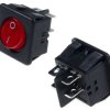 PRZEŁĄCZNIK KLAWISZOWY MIRS201-5R 16A 250V (20A 125V) DPST 4PIN CZERWONE PODŚWIETLENIE (PRZEL-MIRS201-5R)