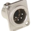Złącze XLR 4 -pinowe Montaż na panelu Męski