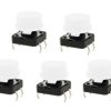 Opencircuit Tactiele button 12x12x7,3mm white - 5 pcs